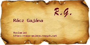 Rácz Gajána névjegykártya